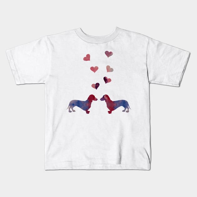 Dachshunds Kids T-Shirt by BittenByErmines